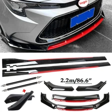 Front Bumper Lip Spoiler Splitter Body Side Skirt For Toyota Corolla 2001-2021