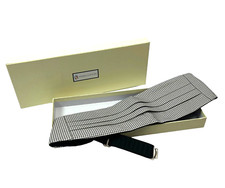 HIGH COTTON Mens Handmade Cummerbund Houndstooth Gray One Size