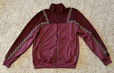 CHAMPION MEN'S TRACKSUIT JACKET WITH C LOGO TAPING - MAROON DUSK - MEDIUM