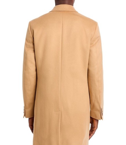 $795 Hugo Boss Men Jared Virgin Wool-Cashmere Overcoat Italian Fabric Beige 38R - Picture 4 of 12