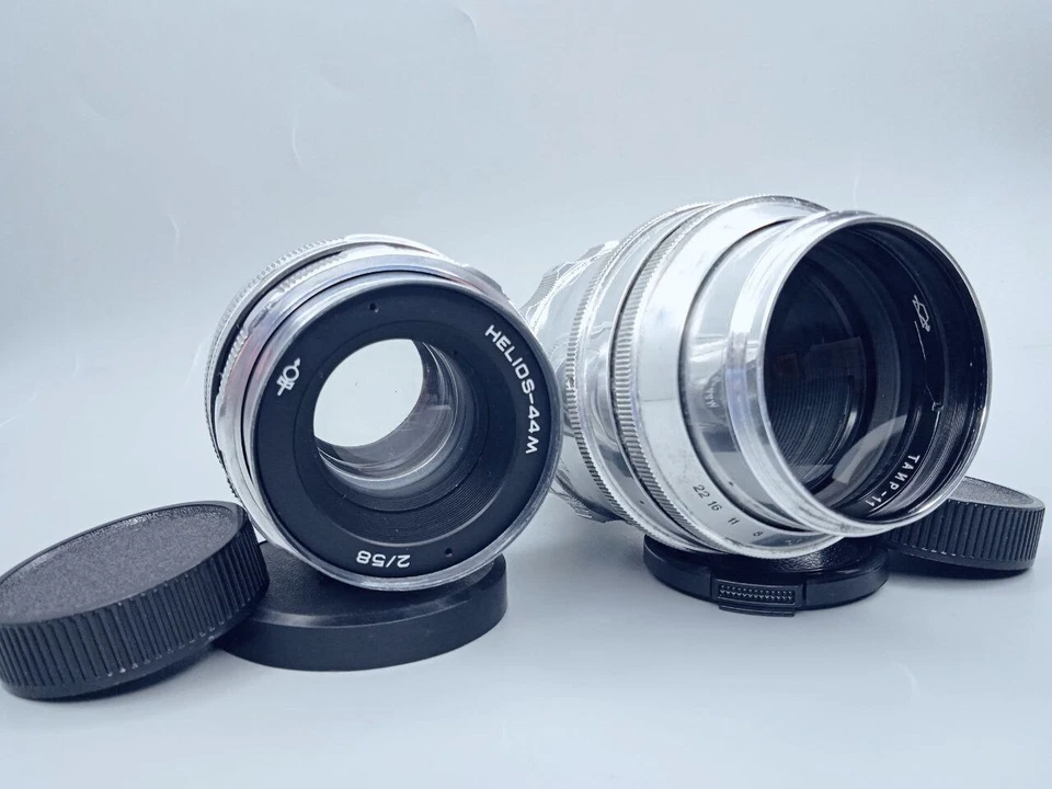 📸 TAIR 11 2.8/133 KMZ M42 montura / Helios 44m 58mm f2 lente soviética plateada SET 2 Foto 2 de 4