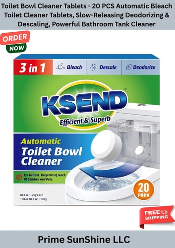 Toilet Bowl Cleaner Tablets 20 PCS - Automatic Toilet Bowl Cleaners with Bleach,
