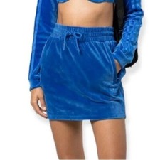 NWT ADIDAS X JEREMY SCOTT VELOUR SKIRT, BLUE, LARGE