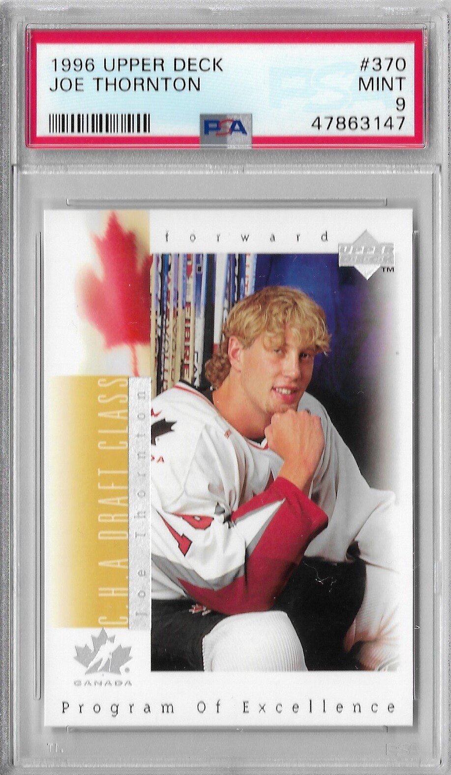 Joe Thornton RC PSA 9 199697 Upper Deck Program of Excellence 370