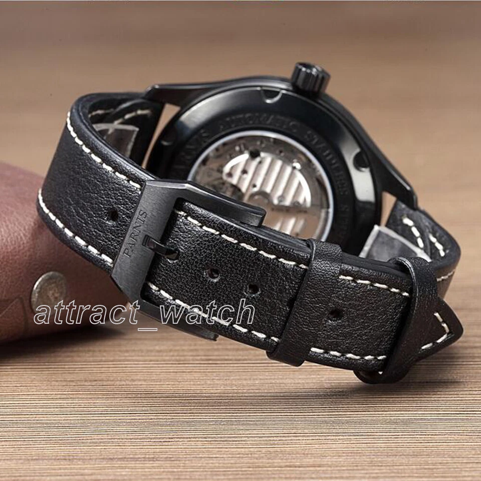 Parnis Men's Automatic Mechanical Watch Hollow Dial Luminous Marker Sports Style - Image 4 of 4