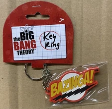 The Big Bang Theory Bazinga Name Rubber Key Ring Keychain, NEW UNUSED