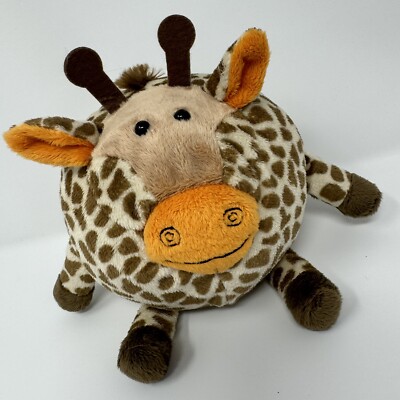 Goofballz Giraffe Plush Round Ball Stuffed Animal Toy Orange Face