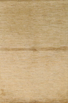 Elegant Handcrafted Gabbeh Solid Gold Wool Rug - Limited Edition'' 4x6 ft