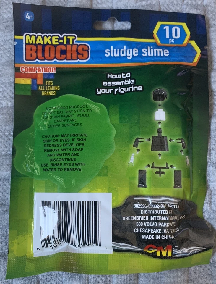 Make It Blocks Slime Verde Lodo con Zombie Sorpresa Halloween Fiesta Favor NUEVO Foto 3 de 3