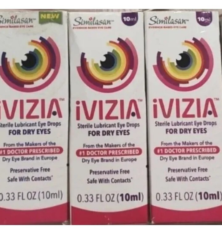 3 Similasan IVIZIA Sterile Lubricant Eye Drops Dry Eyes 0.33 oz Exp 5/