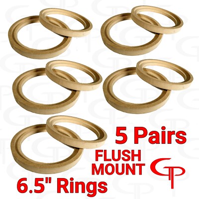 5 Pairs Flush Mount 6.5 inch Speaker Rings MDF GP Car Audio Mounting Spacer
