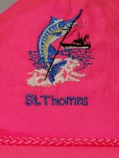 St Thomas Virgin Islands Cap Hat Embroidered Nylon Snapback Fish Beach Vintage
