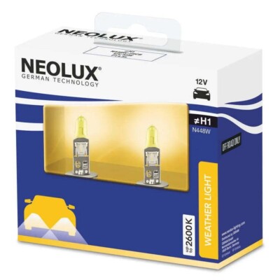 H1 12V 55W P14.5s Weather Light 2600K N448W-2SCB 2pcs NEOLUX