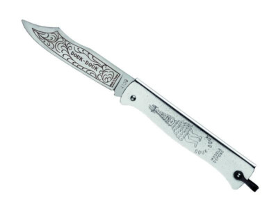 DK61815 - Douk-Douk Edelstahlklinge Griff 11 cm Metall verchromt mit Widder