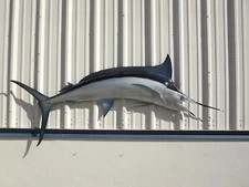 89" Black Marlin Half Mount Fish Replica - Quick Production