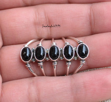 Long Black Onyx Gemstone 925 Sterling Silver Handmade Ring All Size Sr262