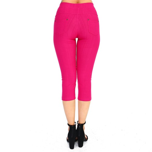 Mujer Denim Looks Elástico Capri Largo Leggings Pantalones Cortos Leggings - Imagen 17 de 25