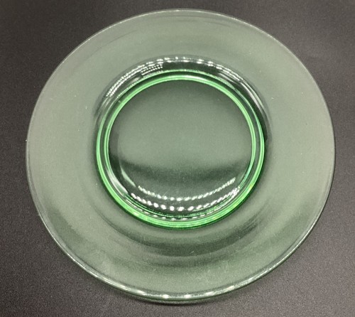 Vintage Hazel Atlas Green Uranium Glass 7.5” Dessert Plates Set Of 4 Pre-owned. - Picture 4 of 11