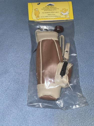 SET MAZZE DA GOLF E BORSA MARRONE Build-A-Bear vintage nuove con scatola raro accessorio giocattolo set con sacco - Foto 4 di 9