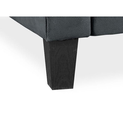 80.3 in. Round Arm Polyester Rectangle 3-Seater Sofa in Dark Grey - Picture 5 of 7