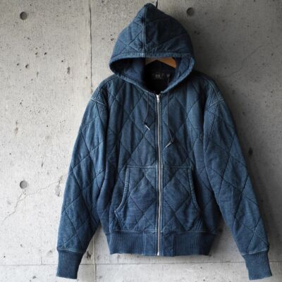 POLO RALPH LAUREN DOUBLE RL RRL WASHED INDIGO BLUE QUILTED JERSEY HOODIE  $395+ | eBay