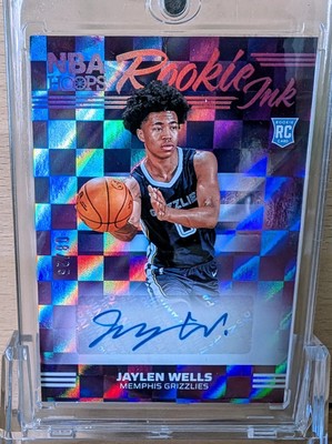 2024-2025 NBA Hoops Rookie Ink Jaylen Wells Red 08/25 Memphis Grizzlies RC
