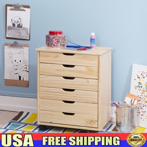 6-Drawer Rolling Storage Cart Mobile Organizer W/ Removable Drawers Home Office