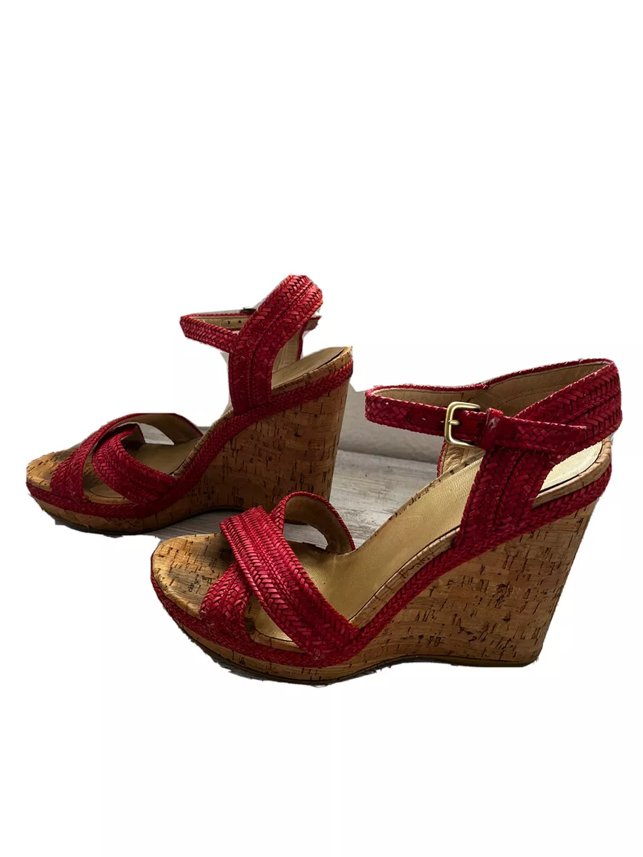 Stuart weitzman minx cheap woven cork wedge sandals