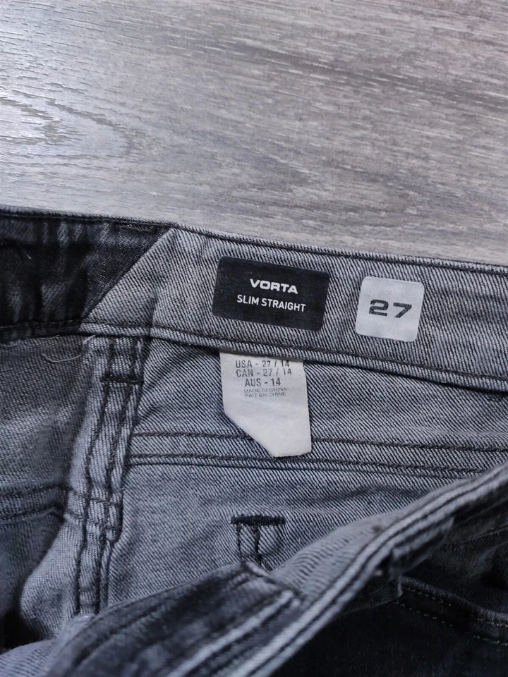Volcom Jeans Mens 27 Vorta Slim Straight Black Denim Pants Preowned - Image 2 of 4