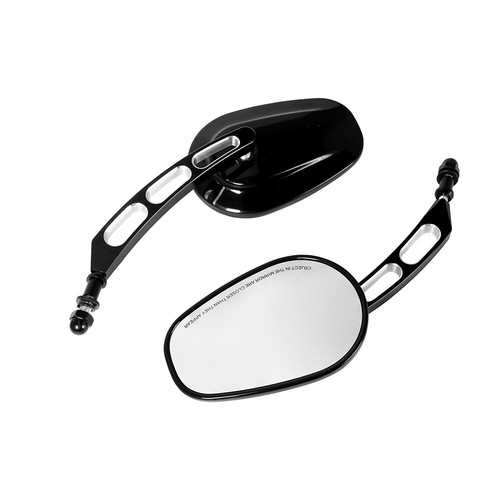 Motorcycle Oval Rear View Side Mirrors 8MM Black Fits For Harley Davidson FLHTC - Picture 11 of 12