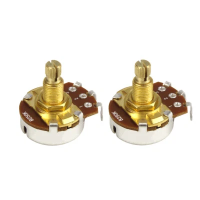 FLEOR 2PCS B250K Potenziometri per Chitarra Oro 18mm Lungo Split Shaft Chitarra Basso Pentole