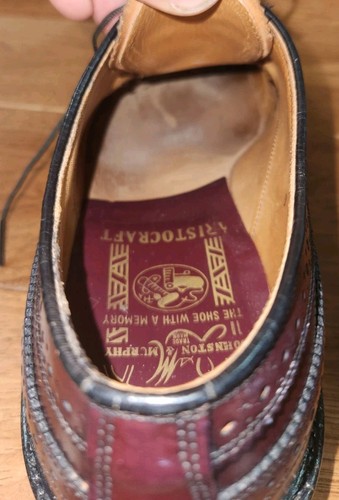 Johnston & Murphy Crown Aristocraft Shell Cordovan Long Wingtip Derby Sz 9 C/A - Picture 17 of 22