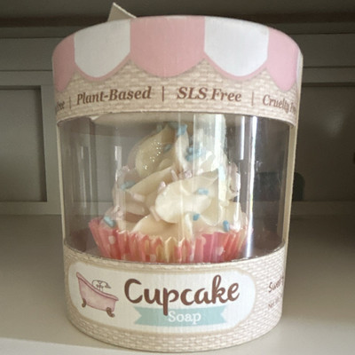 Cupcake Soap, Plant-Based SLS-Free Cruelty-Free, White Sprinkles, Body & Hands