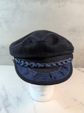 Authentic Greek Fisherman's Cap Blue Hat Rope Ribbon Men's L