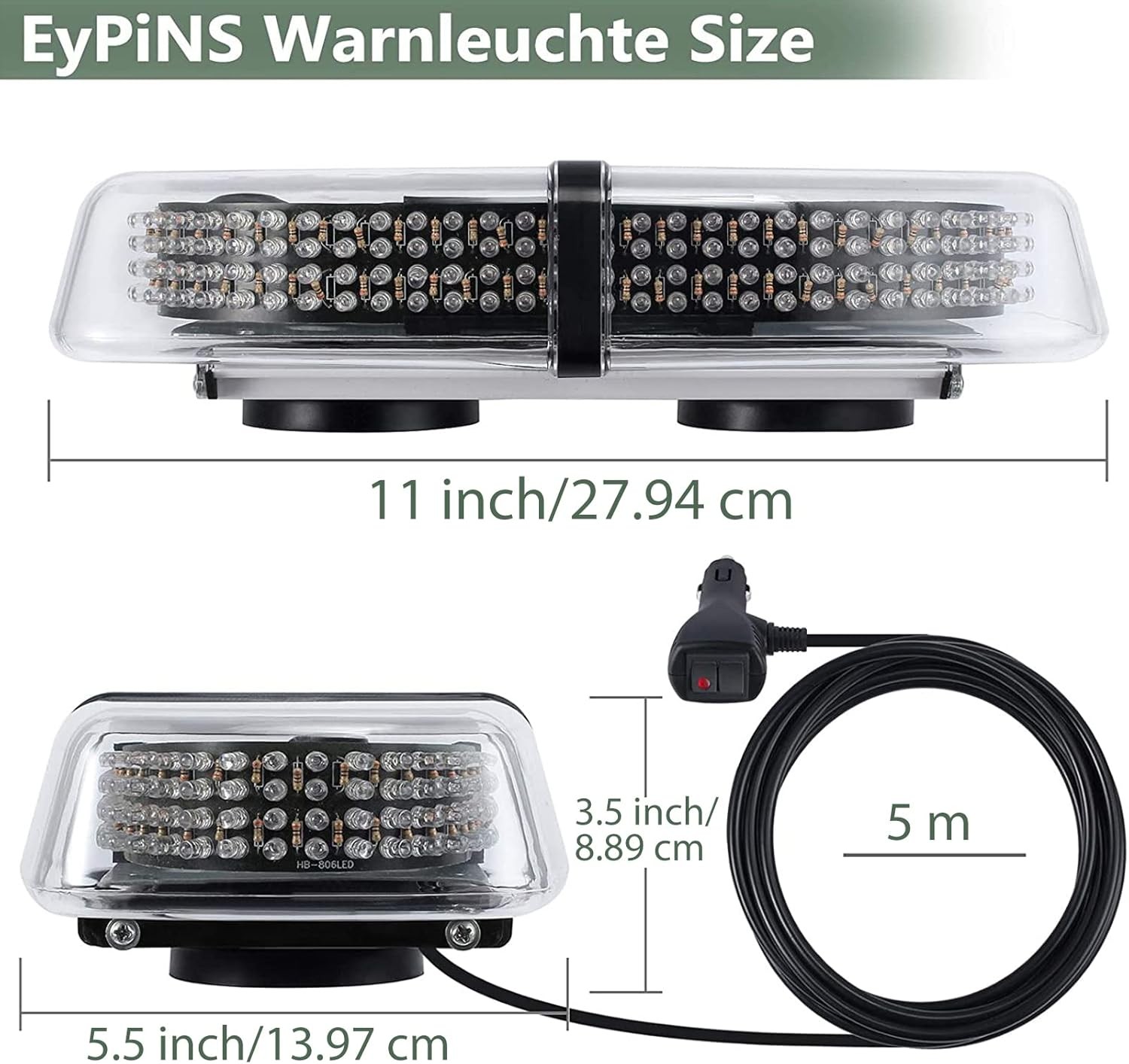 240LED Emergency Warning Strobe Light Car Roof Amber Recovery Flashing Beacon