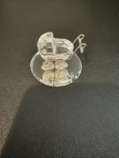 Swarovski Crystal Memories Baby Stroller Carriage Silver Plated Wheels Frame