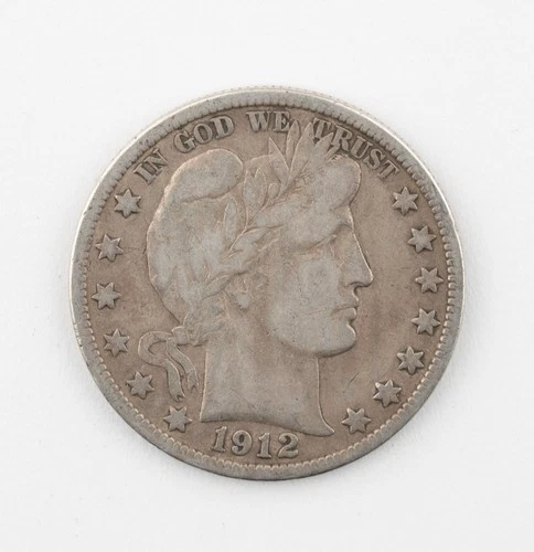 1912-S Barber Half Dollar Fine F Details (Scratches) - 931b