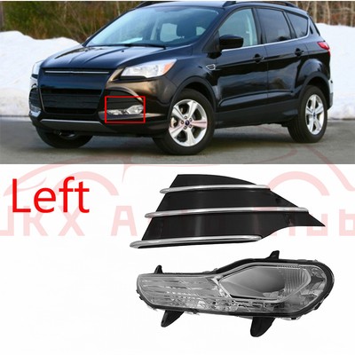 For Ford Escape 2013-2016 s Left Driving Fog Light Lamp w/Chrome Grill Cover