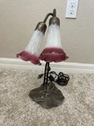 Meyda Tiffany 2 Light Lily Pad Tulip Table Lamp Art Shades Copper