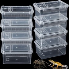 8 Pcs Reptile Breeding Box Plastic Spider Terrarium Tarantula Feeding Box for...