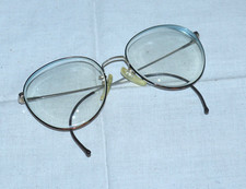 Brown Wire Frame Eyeglasses  Vintage Large Lens Glasses