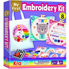 Beginner Embroidery Kit for Kids  Adults - Learn to Stitch Starter Set with ...