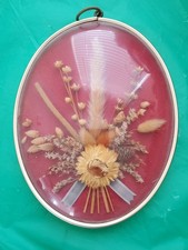 VTG Cideart domed framed dried flower wall hangings