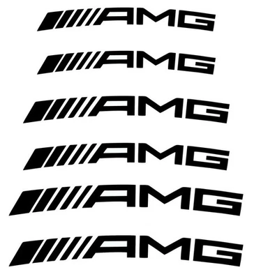 6x Curved AMG Brake Caliper Decals sticker logos Premium Vinyl Modification