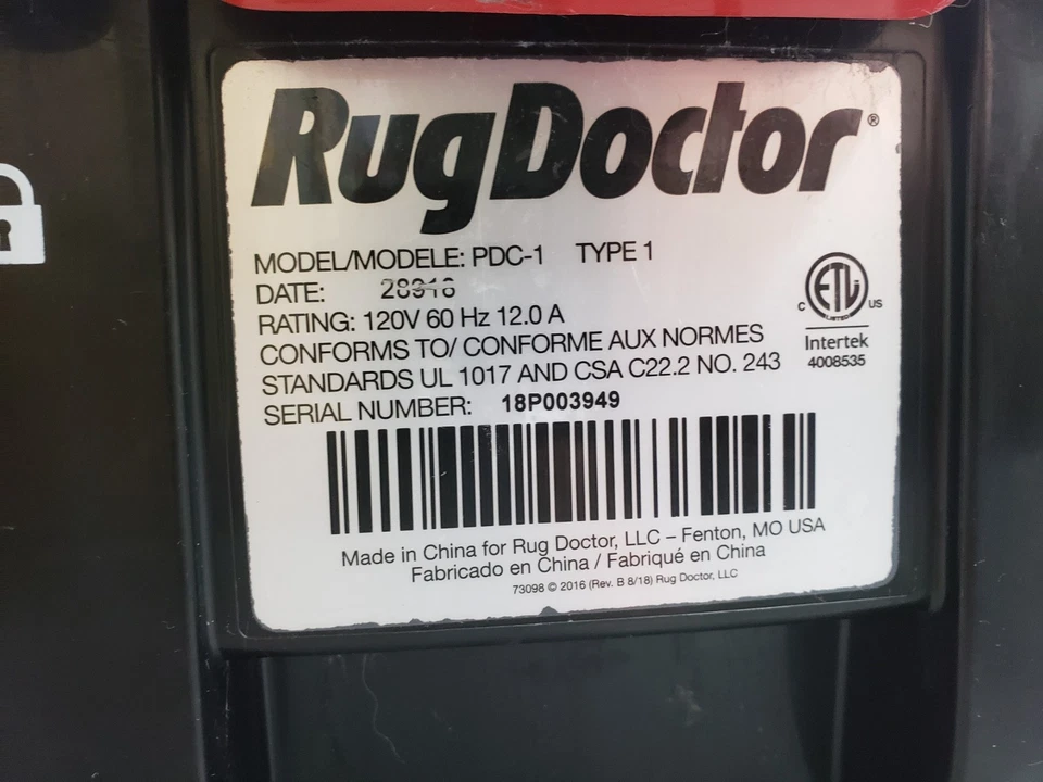 AS IS FOR PARTS RugDoctor PRO DEEP CARPET RUG CAR CLEANER Industrial NO RETURNS - Image 2 of 4