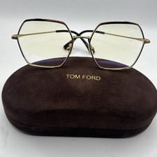 Tom Ford TF 6050-B 030 Eyeglasses Rx Able 56mm Gold Authentic With Case