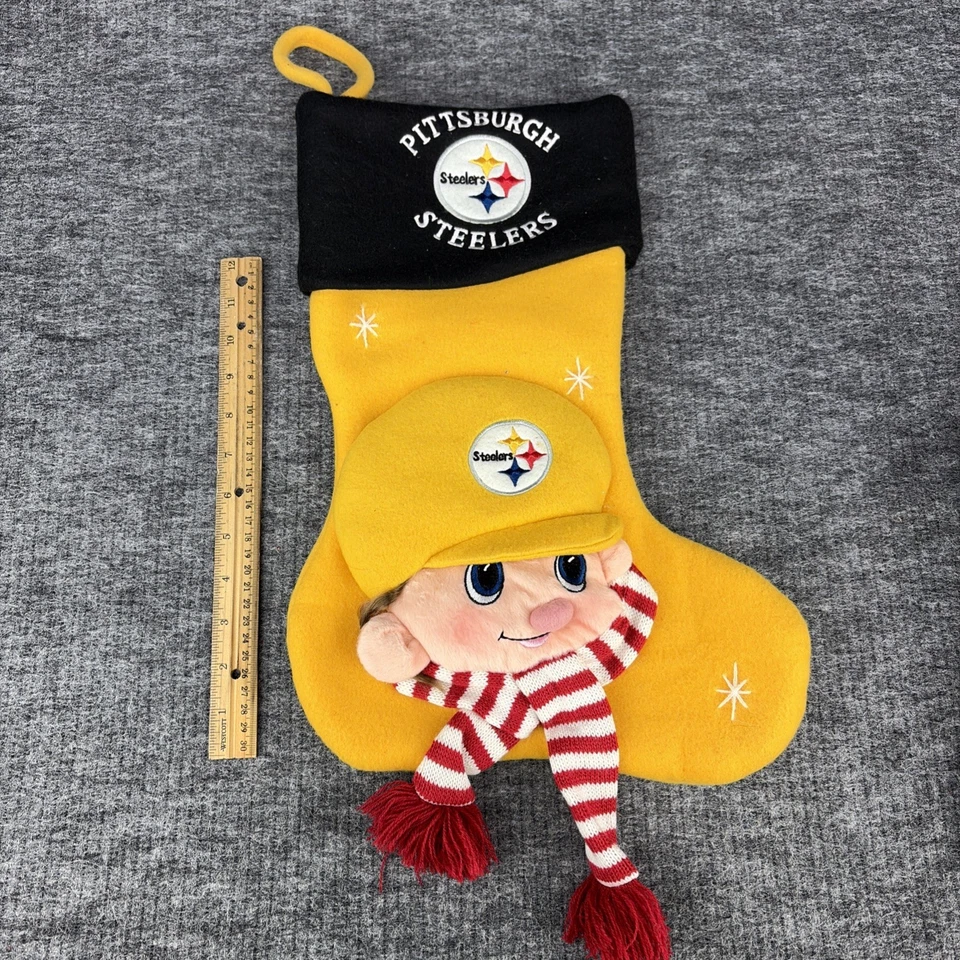 Forever Collectibles NFL Pittsburgh Steelers 'Santa Claus & Stocking' - New - Image 2 of 4