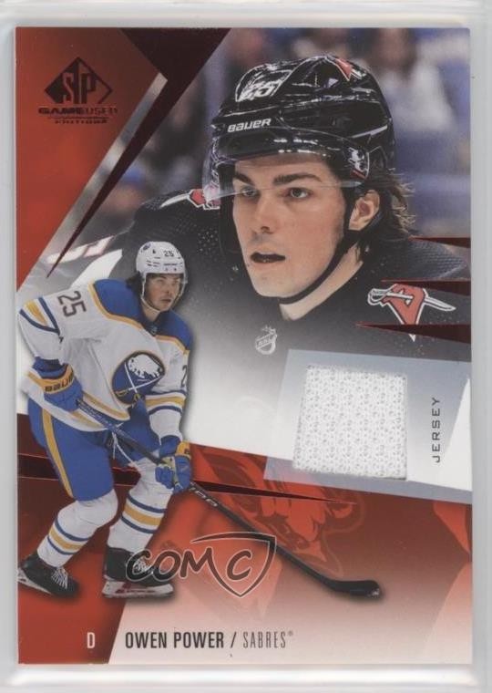 Owen Power #24 2023-24 Upper Deck Engrained Hockey Base Ebony Premium Memorabilia