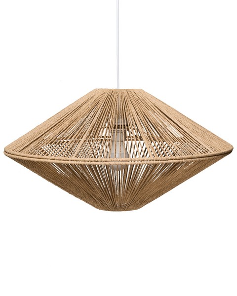 HäNgelampe Papierseil Naturfarben Boho Style Pendelleuchte Caves-image