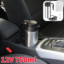 12V 750ml Stainless Steel Electric Kettle Pot Car Travel Portable Water Heater